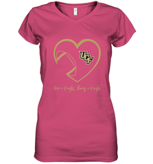 UCF Knights Football Inside Heart  Team  Apparel Women's V-Neck T-Shirt Women's V-Neck T-Shirt - FordPhuMy