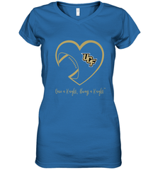 UCF Knights Football Inside Heart  Team  Apparel Women's V-Neck T-Shirt Women's V-Neck T-Shirt - FordPhuMy