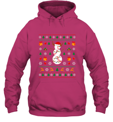 Christmas Baseball Snowman Reindeer In A Santa Hat Pajama Hooded Sweatshirt Hooded Sweatshirt - FordPhuMy