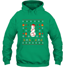 Christmas Baseball Snowman Reindeer In A Santa Hat Pajama Hooded Sweatshirt Hooded Sweatshirt - FordPhuMy