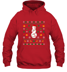 Christmas Baseball Snowman Reindeer In A Santa Hat Pajama Hooded Sweatshirt Hooded Sweatshirt - FordPhuMy