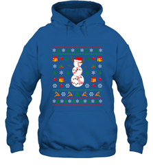 Christmas Baseball Snowman Reindeer In A Santa Hat Pajama Hooded Sweatshirt Hooded Sweatshirt - FordPhuMy