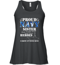 US Military Proud Navy Sister Men or Women Women's Racerback Tank