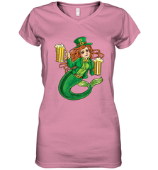 St Patricks Day Shirt Women Leprechaun Mermaid Girls Redhead Women's V-Neck T-Shirt Women's V-Neck T-Shirt - FordPhuMy