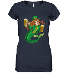 St Patricks Day Shirt Women Leprechaun Mermaid Girls Redhead Women's V-Neck T-Shirt Women's V-Neck T-Shirt - FordPhuMy