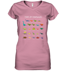 Types Of Dinosaurs Women's V-Neck T-Shirt Women's V-Neck T-Shirt - FordPhuMy