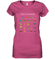 Types Of Dinosaurs Women's V-Neck T-Shirt Women's V-Neck T-Shirt - FordPhuMy