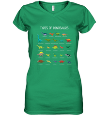 Types Of Dinosaurs Women's V-Neck T-Shirt Women's V-Neck T-Shirt - FordPhuMy