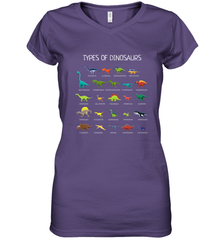 Types Of Dinosaurs Women's V-Neck T-Shirt Women's V-Neck T-Shirt - FordPhuMy