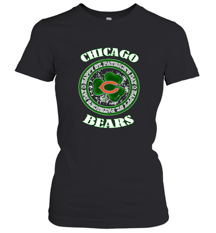 NFL Chicagi Bears Logo Happy St Patrick's Day Women's T-Shirt Women's T-Shirt / Black / S Women's T-Shirt - FordPhuMy