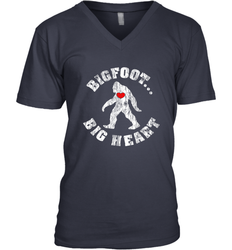 Bigfoot Heart Valentine's Day Lover Art Graphics Great Gift Men's V-Neck