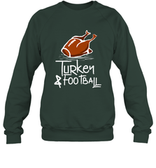 Turkey And Football Thanksgiving Day Football Fan Holiday Gift Crewneck Sweatshirt Crewneck Sweatshirt - FordPhuMy
