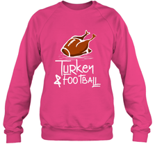 Turkey And Football Thanksgiving Day Football Fan Holiday Gift Crewneck Sweatshirt Crewneck Sweatshirt - FordPhuMy