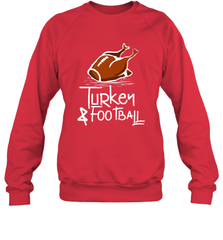 Turkey And Football Thanksgiving Day Football Fan Holiday Gift Crewneck Sweatshirt Crewneck Sweatshirt - FordPhuMy