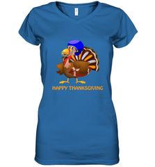 Cool Happy Thanksgiving Football Shirt Gobble Player Turkey Women's V-Neck T-Shirt Women's V-Neck T-Shirt - FordPhuMy