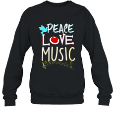 Peace Love Music Hippie Hipster Festival Crewneck Sweatshirt