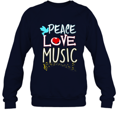 Peace Love Music Hippie Hipster Festival Crewneck Sweatshirt