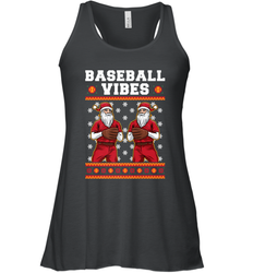 Baseball Vibes Christmas Baseball Player Santa Gift Holiday Women's Racerback Tank