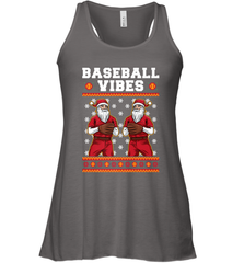 Baseball Vibes Christmas Baseball Player Santa Gift Holiday Women's Racerback Tank Women's Racerback Tank - FordPhuMy
