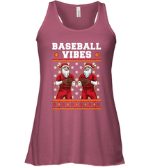 Baseball Vibes Christmas Baseball Player Santa Gift Holiday Women's Racerback Tank Women's Racerback Tank - FordPhuMy