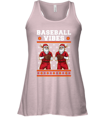 Baseball Vibes Christmas Baseball Player Santa Gift Holiday Women's Racerback Tank Women's Racerback Tank - FordPhuMy