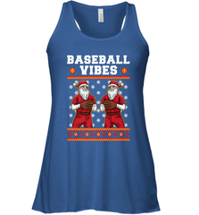 Baseball Vibes Christmas Baseball Player Santa Gift Holiday Women's Racerback Tank Women's Racerback Tank - FordPhuMy