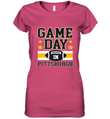 NFL Pittsburgh PA. Game Day Football Home Team Women's V-Neck T-Shirt Women's V-Neck T-Shirt - FordPhuMy