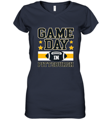 NFL Pittsburgh PA. Game Day Football Home Team Women's V-Neck T-Shirt Women's V-Neck T-Shirt - FordPhuMy