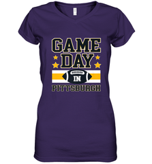 NFL Pittsburgh PA. Game Day Football Home Team Women's V-Neck T-Shirt Women's V-Neck T-Shirt - FordPhuMy