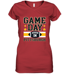 NFL Pittsburgh PA. Game Day Football Home Team Women's V-Neck T-Shirt Women's V-Neck T-Shirt - FordPhuMy