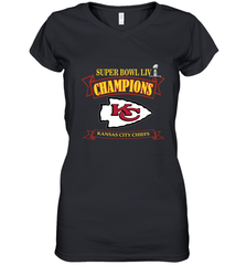 NFL Kansas City Chiefs Pro Line by Fanatics Super Bowl LIV Champions Women's V-Neck T-Shirt Women's V-Neck T-Shirt - FordPhuMy