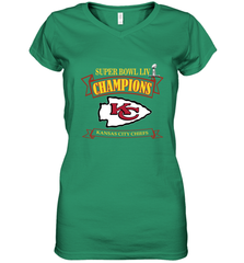 NFL Kansas City Chiefs Pro Line by Fanatics Super Bowl LIV Champions Women's V-Neck T-Shirt Women's V-Neck T-Shirt - FordPhuMy