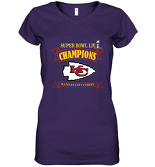 NFL Kansas City Chiefs Pro Line by Fanatics Super Bowl LIV Champions Women's V-Neck T-Shirt Women's V-Neck T-Shirt - FordPhuMy