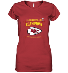 NFL Kansas City Chiefs Pro Line by Fanatics Super Bowl LIV Champions Women's V-Neck T-Shirt Women's V-Neck T-Shirt - FordPhuMy