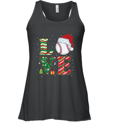 Funny Kid Boys Love Baseball Christmas Ball Santa Hat Gift Women's Racerback Tank