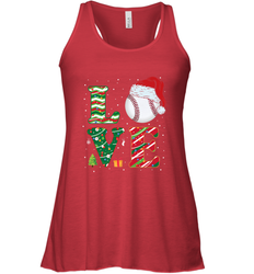 Funny Kid Boys Love Baseball Christmas Ball Santa Hat Gift Women's Racerback Tank