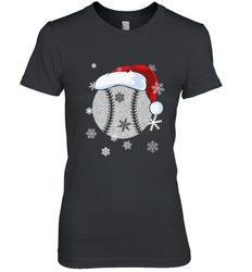 Baseball Ball Christmas Santa Hat Snowflakes Gift  Baseball Women's Premium T-Shirt