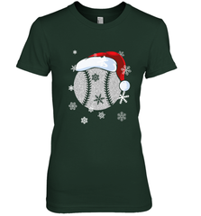 Baseball Ball Christmas Santa Hat Snowflakes Gift  Baseball Women's Premium T-Shirt Women's Premium T-Shirt - FordPhuMy