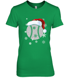 Baseball Ball Christmas Santa Hat Snowflakes Gift  Baseball Women's Premium T-Shirt