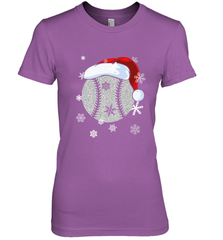 Baseball Ball Christmas Santa Hat Snowflakes Gift  Baseball Women's Premium T-Shirt Women's Premium T-Shirt - FordPhuMy