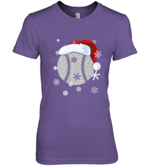 Baseball Ball Christmas Santa Hat Snowflakes Gift  Baseball Women's Premium T-Shirt Women's Premium T-Shirt - FordPhuMy