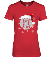 Baseball Ball Christmas Santa Hat Snowflakes Gift  Baseball Women's Premium T-Shirt Women's Premium T-Shirt - FordPhuMy