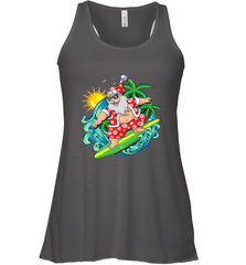 Christmas in July Santa Claus Hawaiian Surfing Gift Surf Women's Racerback Tank Women's Racerback Tank - FordPhuMy