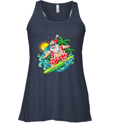Christmas in July Santa Claus Hawaiian Surfing Gift Surf Women's Racerback Tank Women's Racerback Tank - FordPhuMy