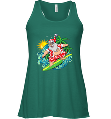 Christmas in July Santa Claus Hawaiian Surfing Gift Surf Women's Racerback Tank Women's Racerback Tank - FordPhuMy