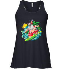 Christmas in July Santa Claus Hawaiian Surfing Gift Surf Women's Racerback Tank Women's Racerback Tank - FordPhuMy