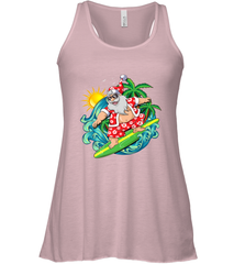 Christmas in July Santa Claus Hawaiian Surfing Gift Surf Women's Racerback Tank Women's Racerback Tank - FordPhuMy