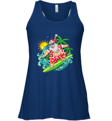 Christmas in July Santa Claus Hawaiian Surfing Gift Surf Women's Racerback Tank Women's Racerback Tank - FordPhuMy