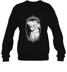 Disney Frozen Elsa Sketch Portrait Snowflakes Crewneck Sweatshirt Crewneck Sweatshirt - FordPhuMy