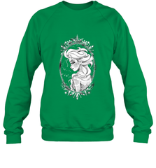 Disney Frozen Elsa Sketch Portrait Snowflakes Crewneck Sweatshirt Crewneck Sweatshirt - FordPhuMy